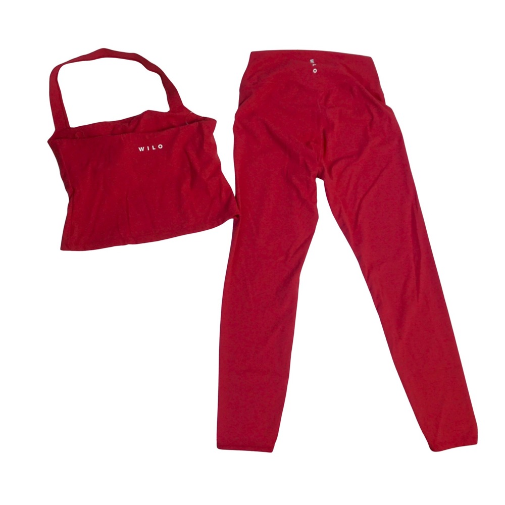 Wilo The Label 2PK Halter Tank Legging Set Raspberry Pink WWCL494-RSP-M Womens M - Picture 4 of 12